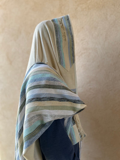 Prayer Shawl, Judaica, Tallit, Jewish, Custom Tallit, Woven Tallit, Cotton Tallit, Tallit Man, Talis, Blue Prayer Shawl, High Holidays