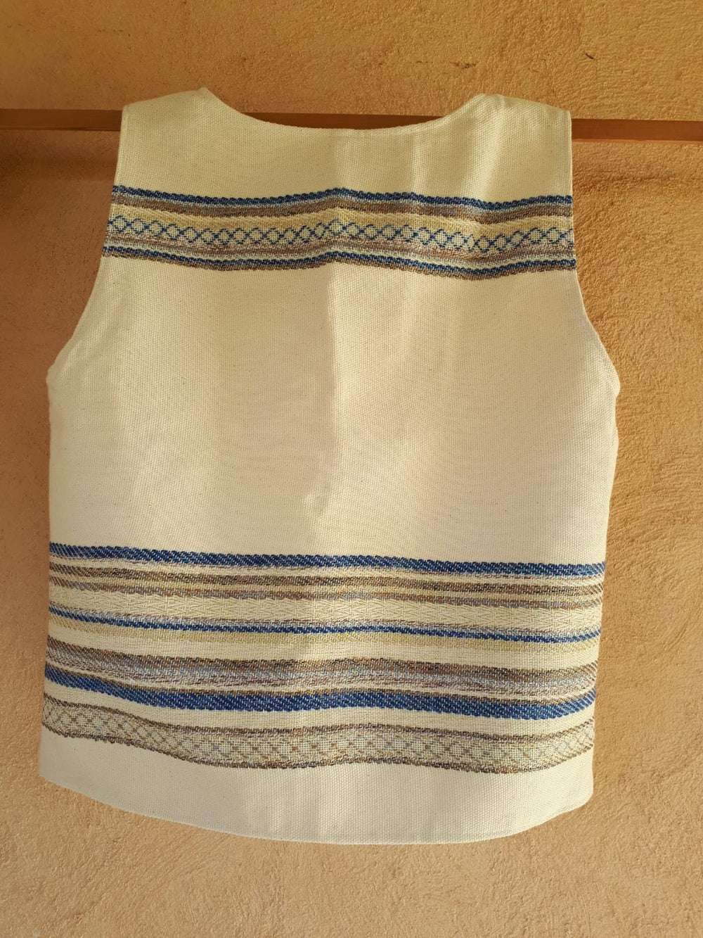 Groomsmen Vest Wedding, Men's Vest, Hand Woven Waistcoat, Cotton Vest, Waist Coat for Men, Jewish Gift Judaica, Bar Mitzvah Gift, Israel art