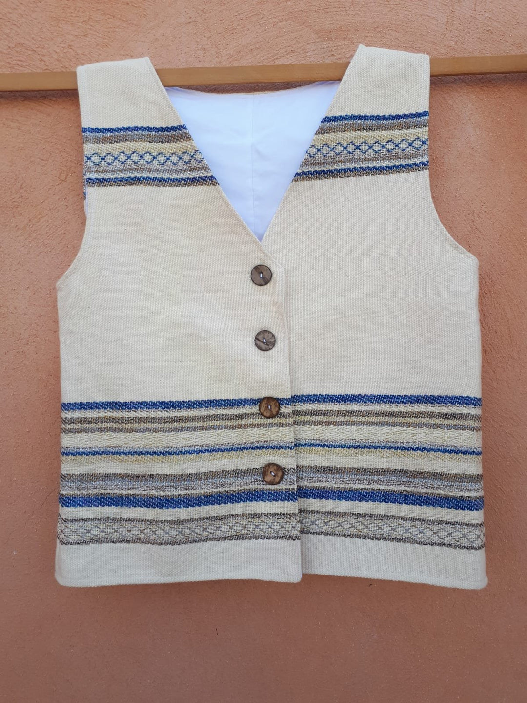 Groomsmen Vest Wedding, Men's Vest, Hand Woven Waistcoat, Cotton Vest, Waist Coat for Men, Jewish Gift Judaica, Bar Mitzvah Gift, Israel art