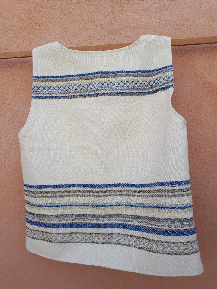 Groomsmen Vest Wedding, Men's Vest, Hand Woven Waistcoat, Cotton Vest, Waist Coat for Men, Jewish Gift Judaica, Bar Mitzvah Gift, Israel art