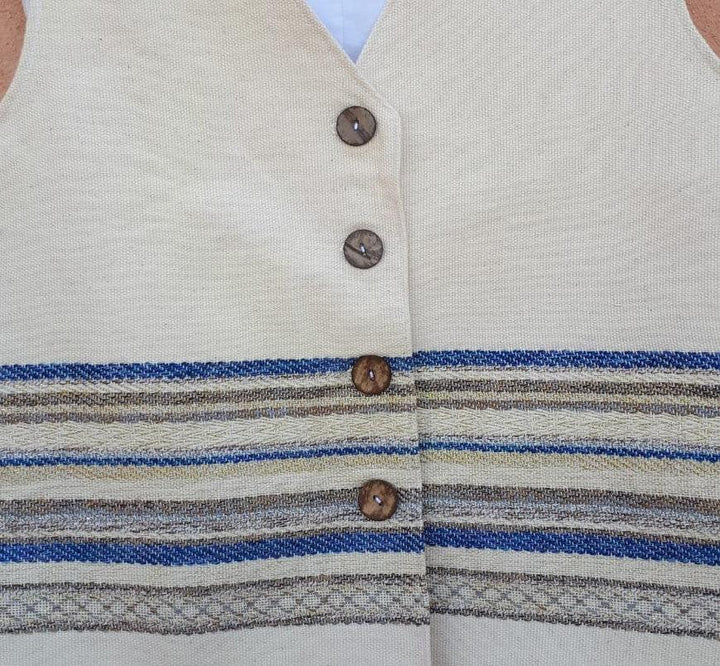 Groomsmen Vest Wedding, Men's Vest, Hand Woven Waistcoat, Cotton Vest, Waist Coat for Men, Jewish Gift Judaica, Bar Mitzvah Gift, Israel art