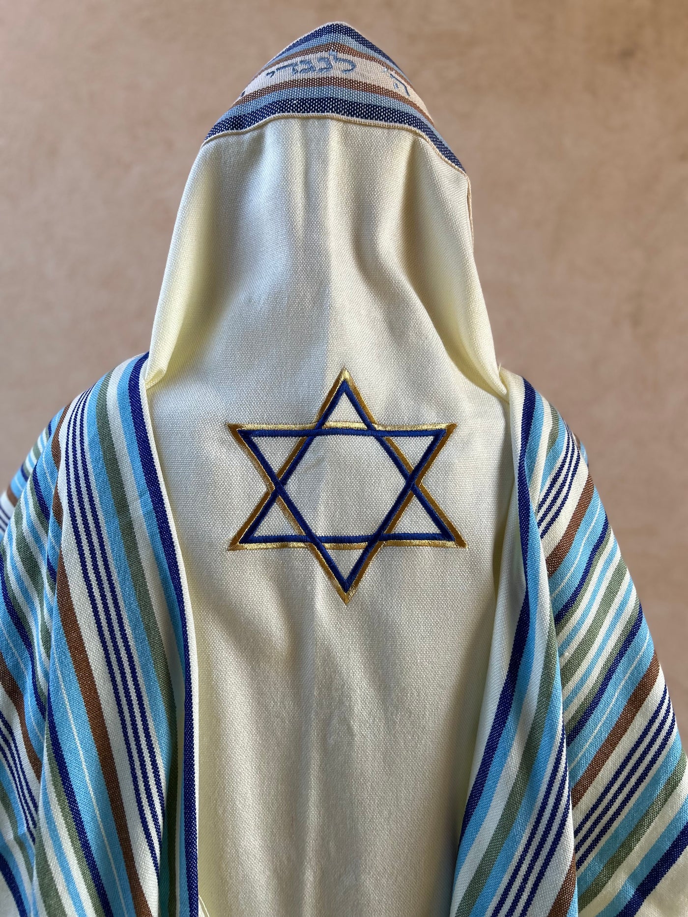 טלית עבודת יד מצמר - רותם מגן דוד