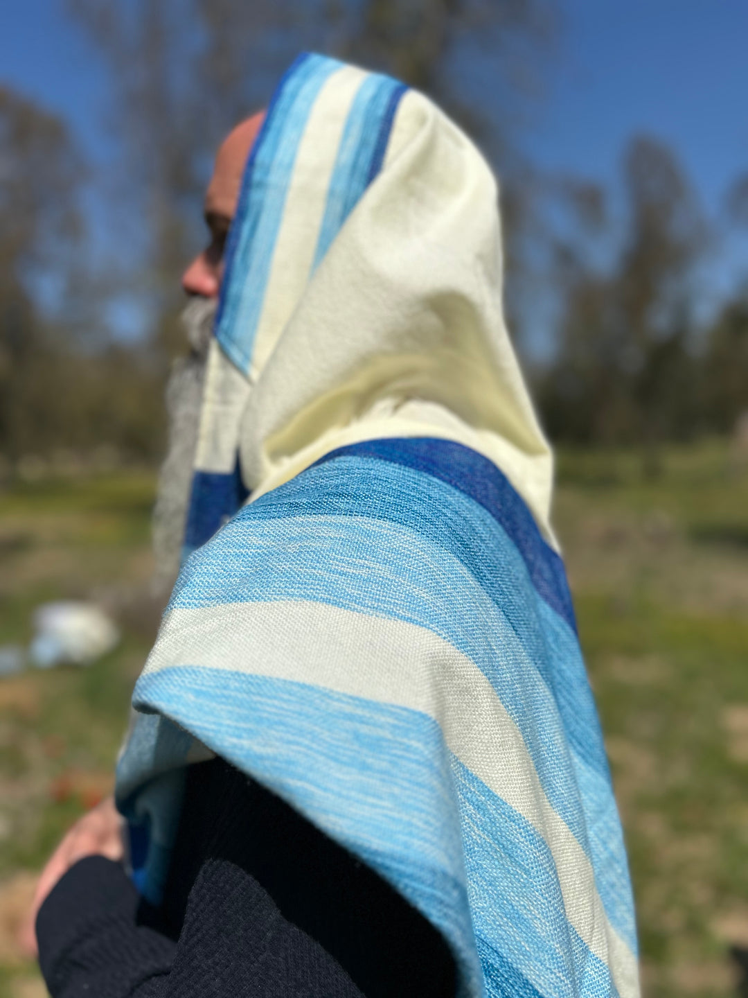 טלית עבודת יד מצמר - מירון