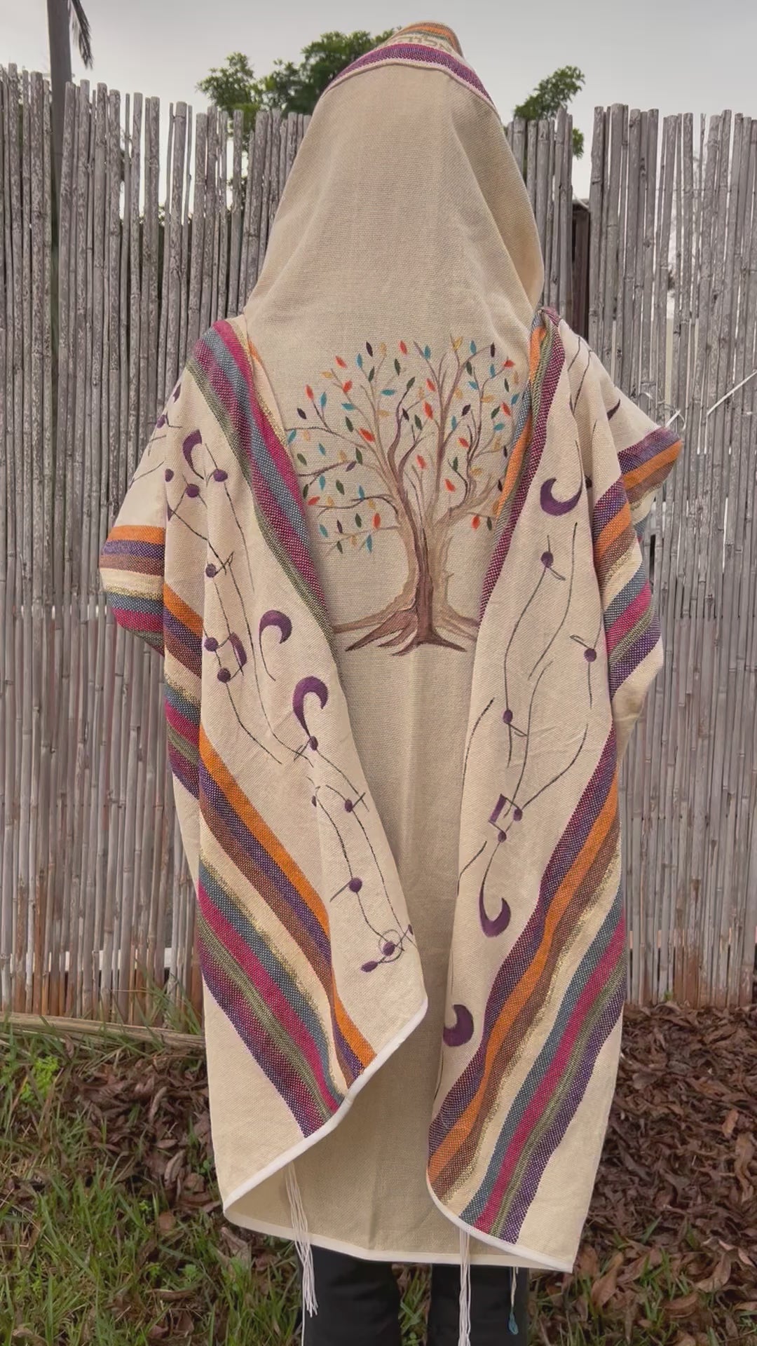 סט טלית בעבודת יד - עץ החיים עם תוים