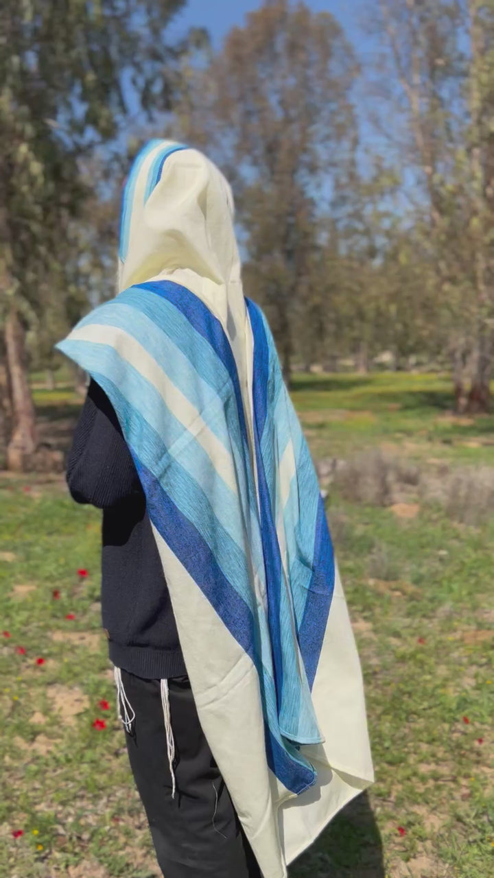טלית עבודת יד מצמר - מירון