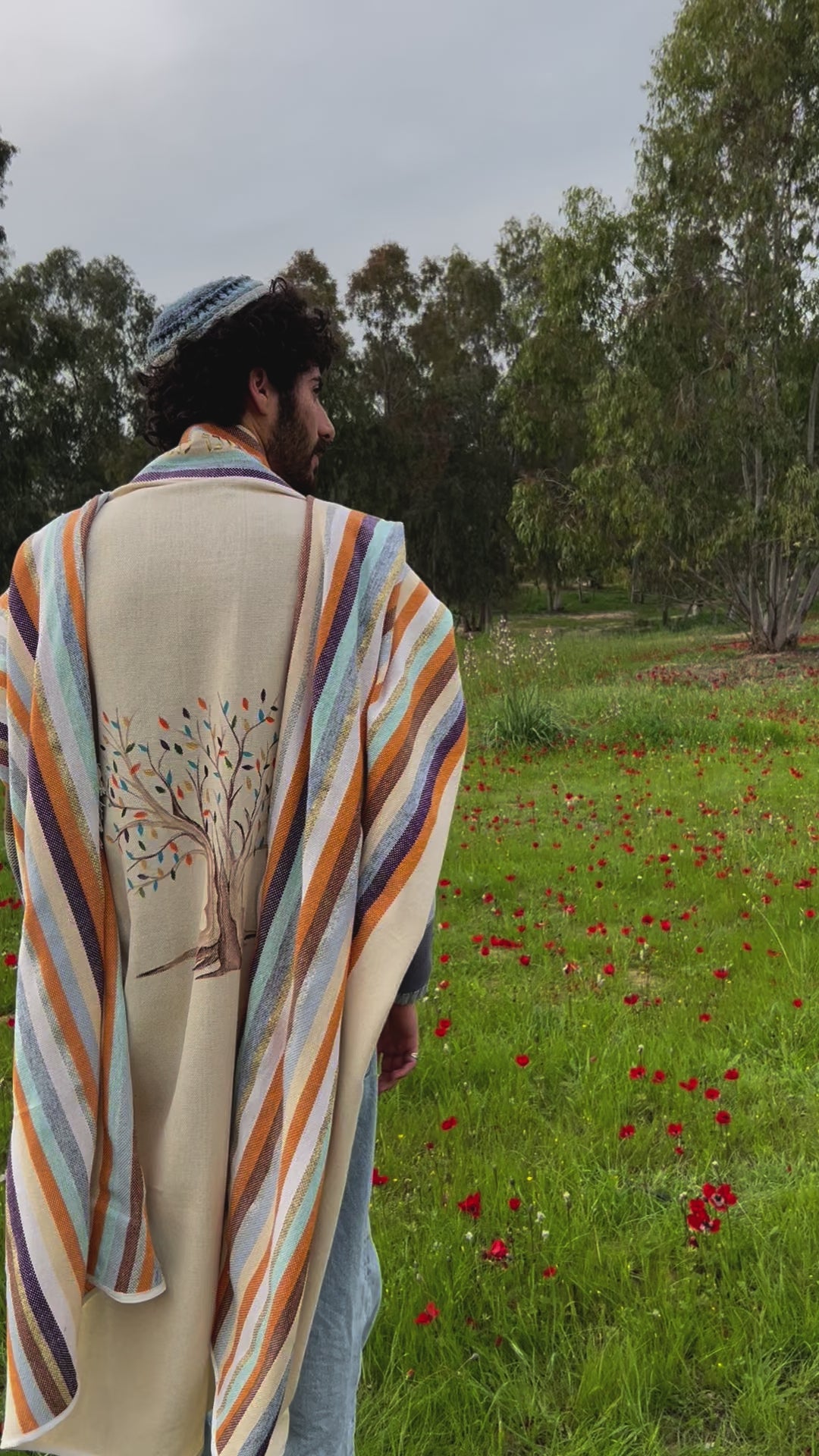 Custom Tallit, Tree of Life Art, Jewish Prayer Shawl, Jewish Gift Judaica, Woven Tallit White, Cotton Tallit Hebrew, Israeli Tallit Handmade