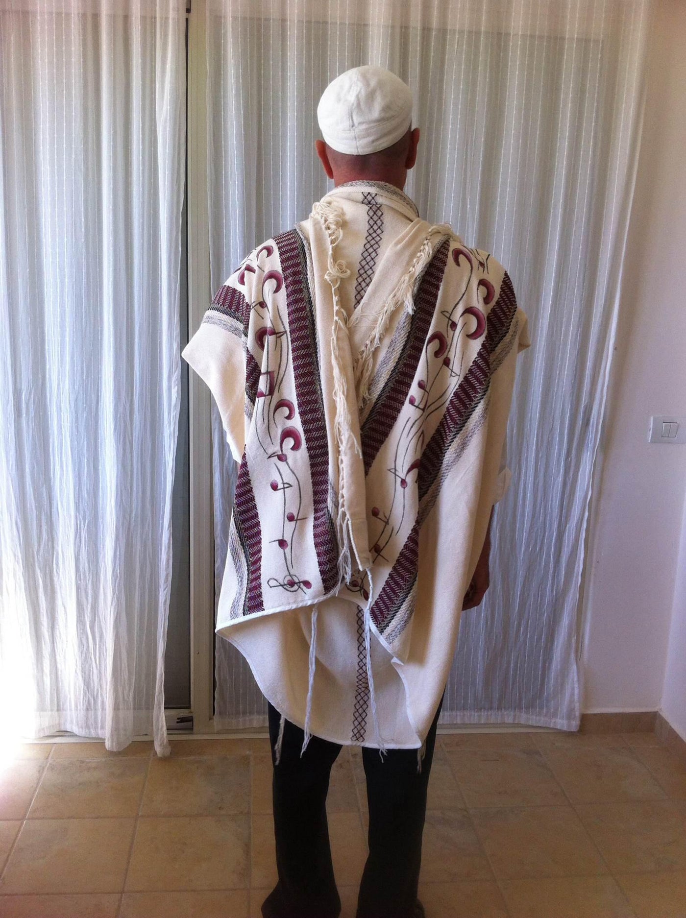 Jewish Gift, High Holidays, Jewish Prayer Shawl, Cotton Tallit, Wedding Tallit Set, Tallit For Man, White Prayer Shawl, Musical Note Tallis