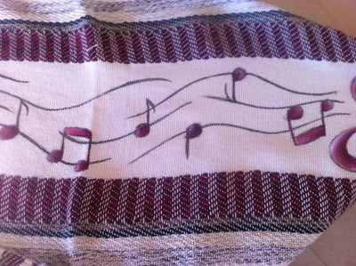 Jewish Gift, High Holidays, Jewish Prayer Shawl, Cotton Tallit, Wedding Tallit Set, Tallit For Man, White Prayer Shawl, Musical Note Tallis