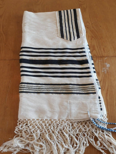 Jewish Gift, High Holidays, Jewish Prayer Shawl, Handwoven Tallit, Cotton Tallit, Wedding Tallit Set, Tallit For Man, White Prayer Shawl