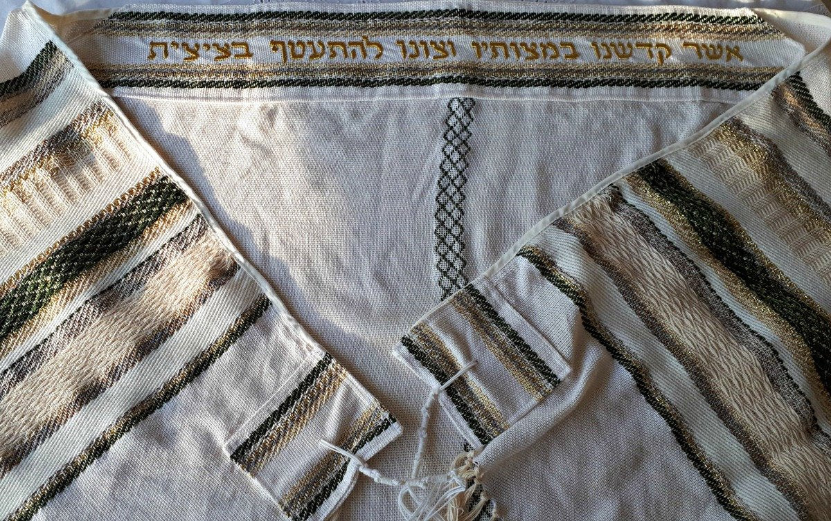 Wedding Tallit Set, Tallit For Man, Jewish Gift Judaica, High Holidays, Jewish Prayer Shawl, Handwoven Tallit Cotton, White Prayer Shawl
