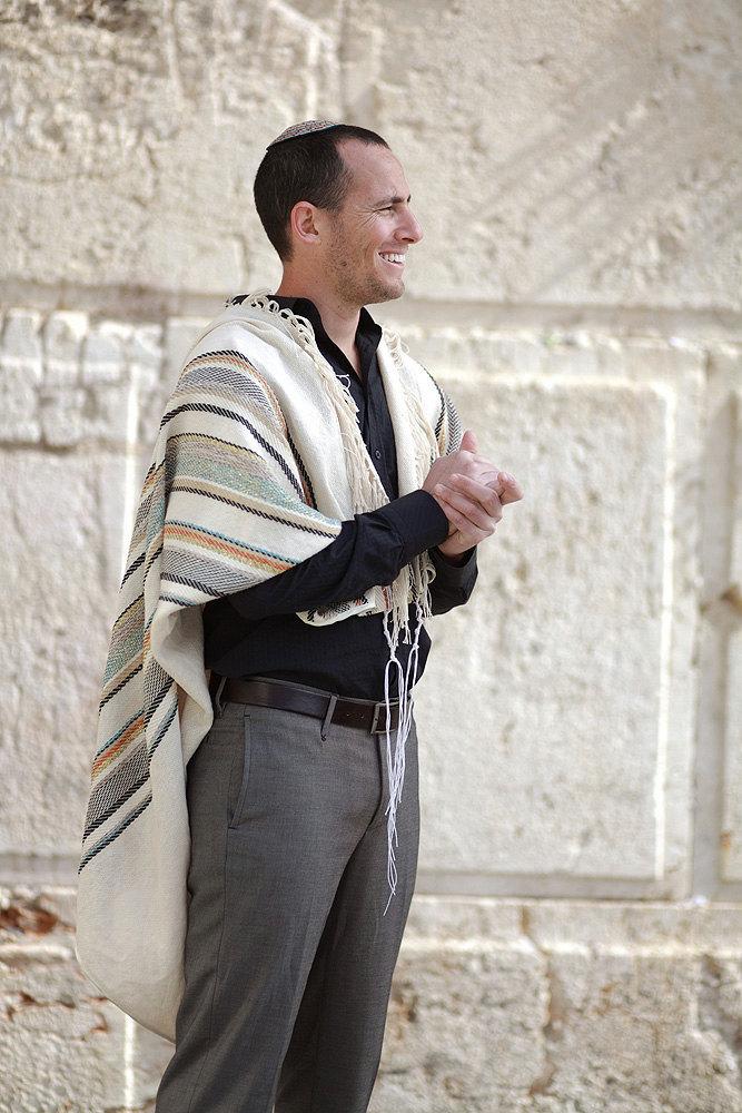 Jewish Prayer Shawl Set, Israeli Tallit, Bag and Yarmolke, Handmade Tallit Weaving, Wedding Gift Jewish, Tallit For Man, Judaica Gift Tallis